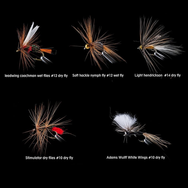 Goture Fly Fishing Flies Kit,25pcs/30pcs/100pcs Fly Fishing Lures,Dry Flies Wet Flies Streamers Nymphs Flies, Fly Fishing Assortment Kit for Bass Trout Salmon Fishing - Image 2